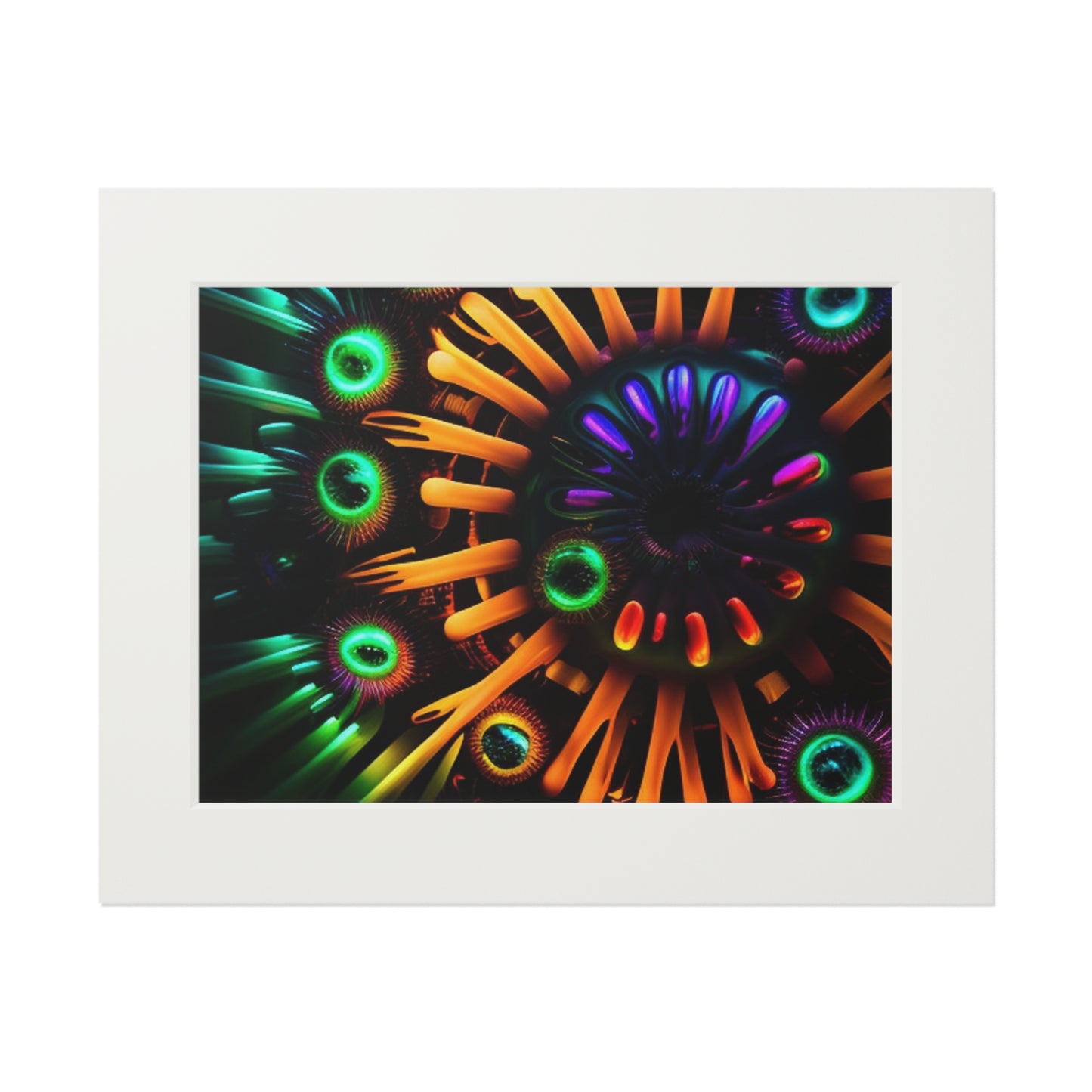 Fine Art Prints (Passepartout Paper Frame) Neon Macro 3