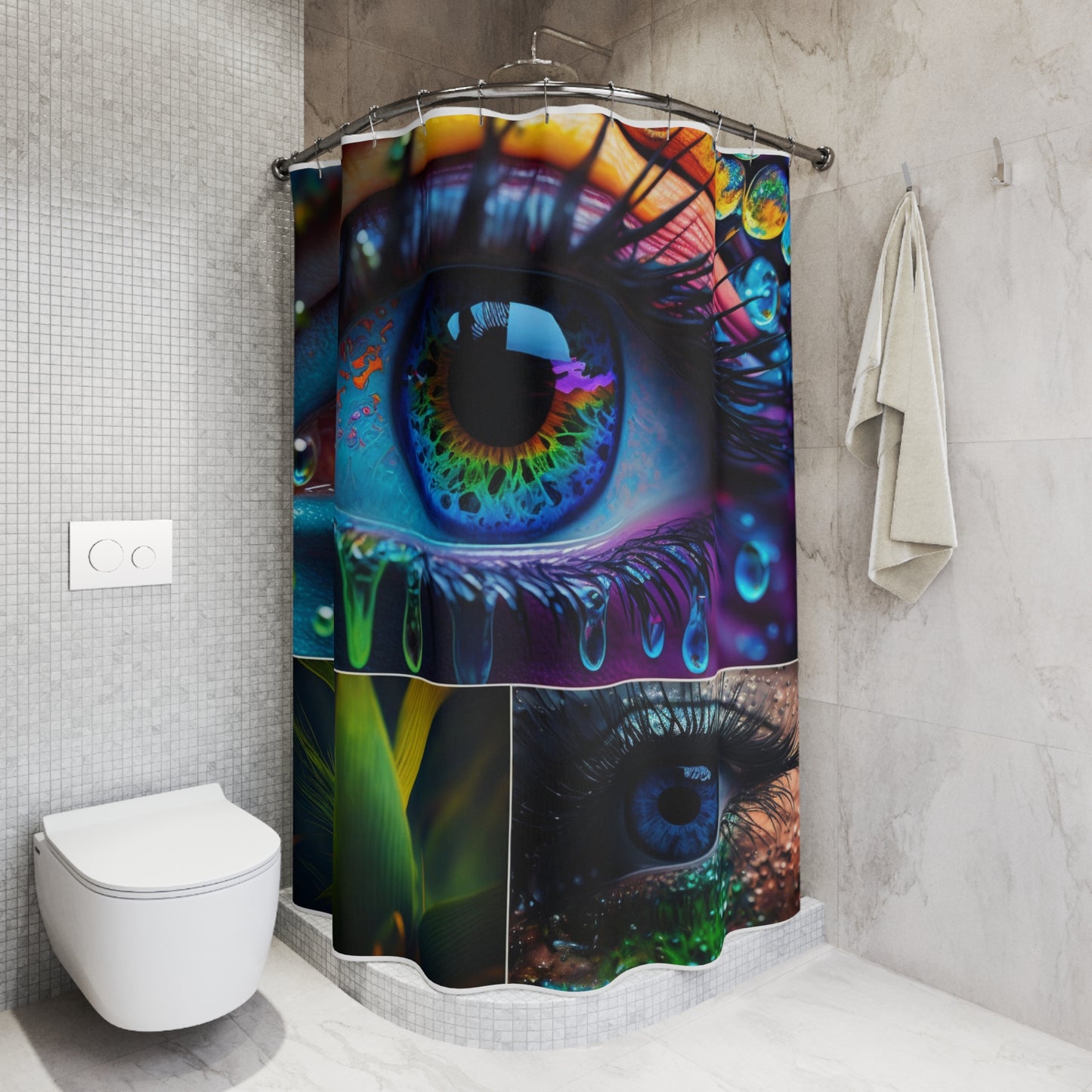 Polyester Shower Curtain Macro Eye Photo 2