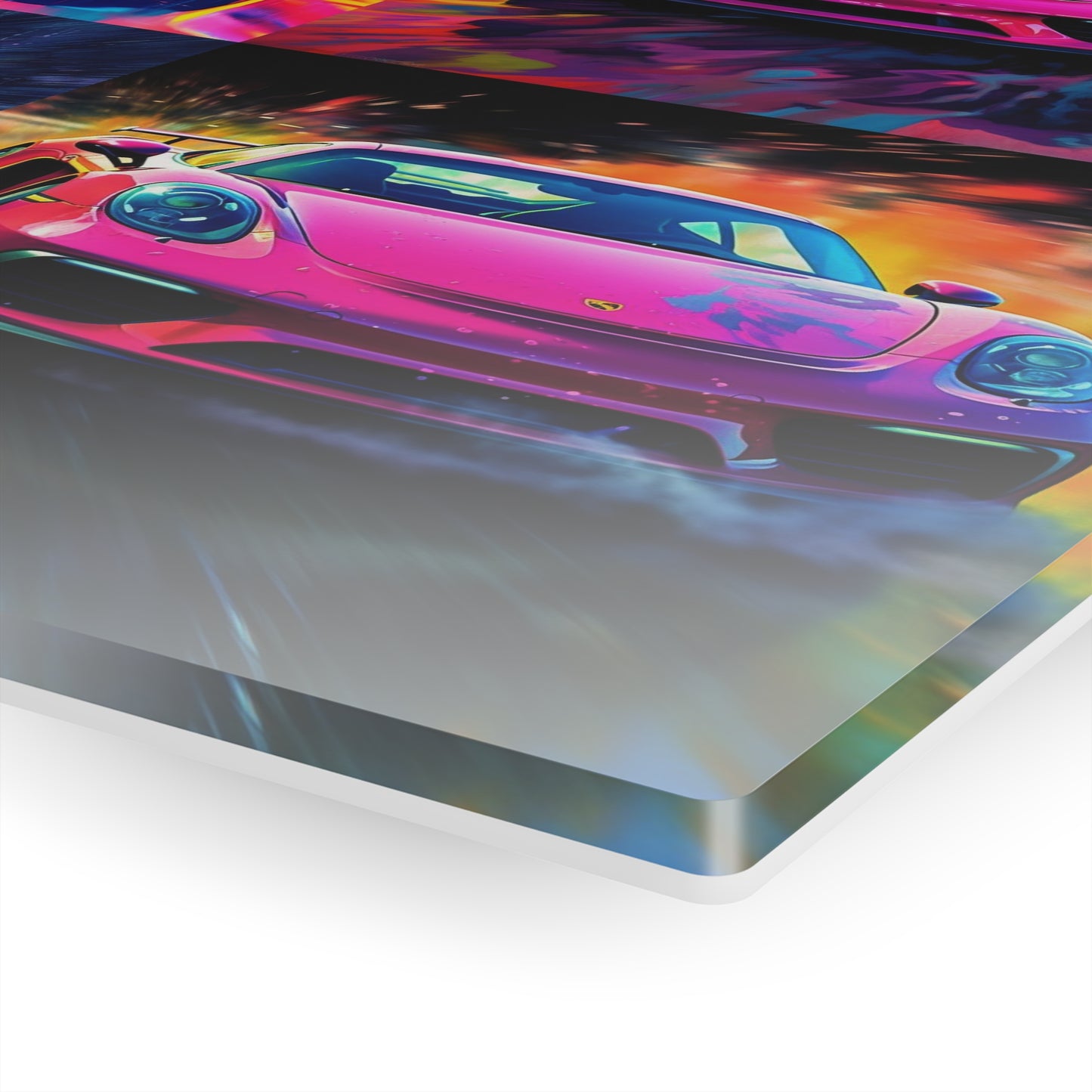 Acrylic Prints Pink Porsche water fusion 5