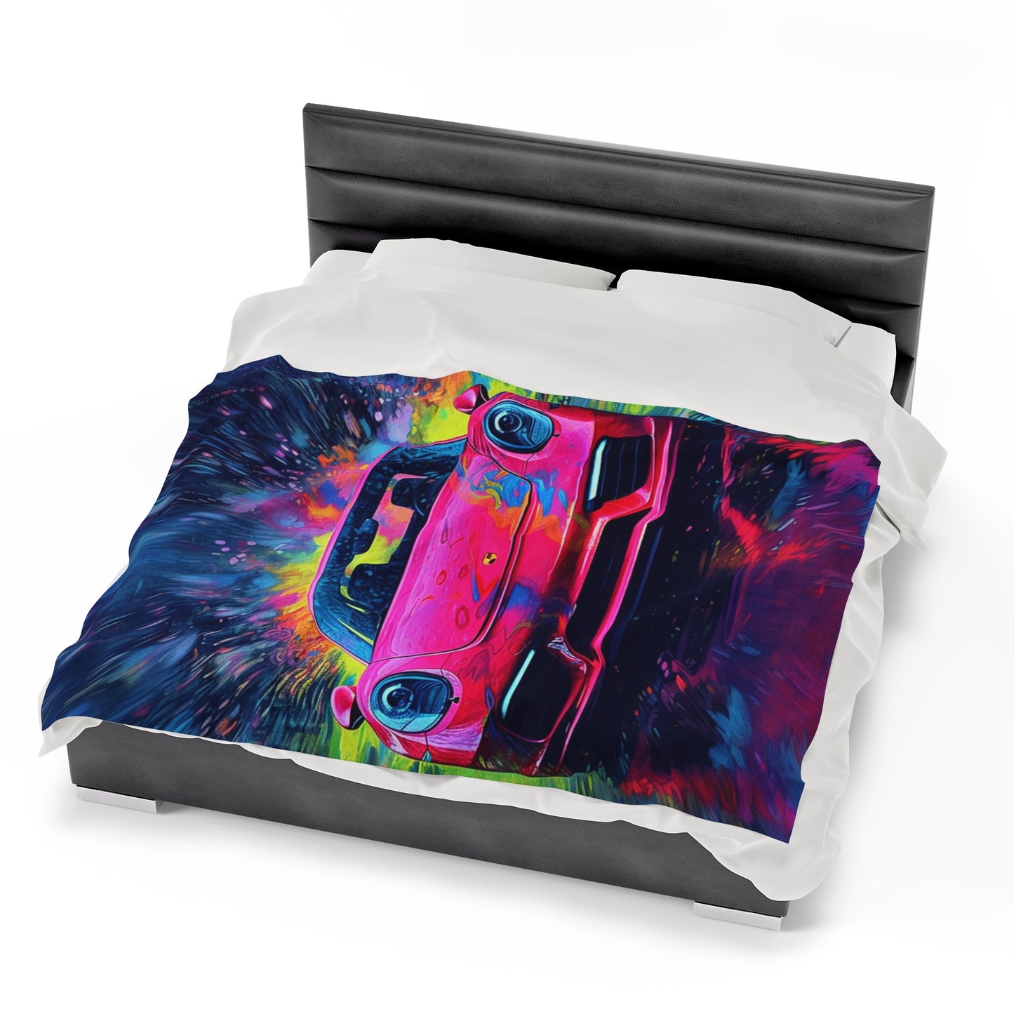 Velveteen Plush Blanket Pink Porsche water fusion 3