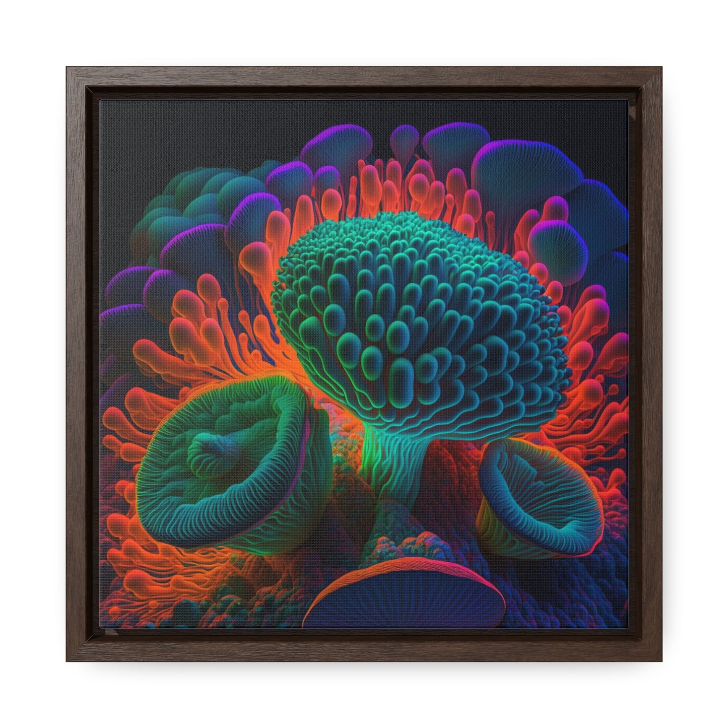Gallery Canvas Wraps, Square Frame Macro Reef Florescent 3