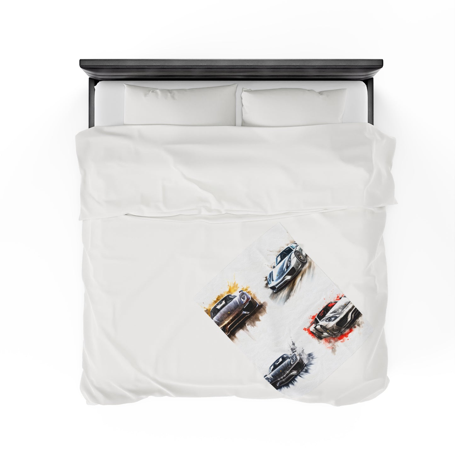 Velveteen Plush Blanket 918 Spyder white background driving fast with water splashing 5