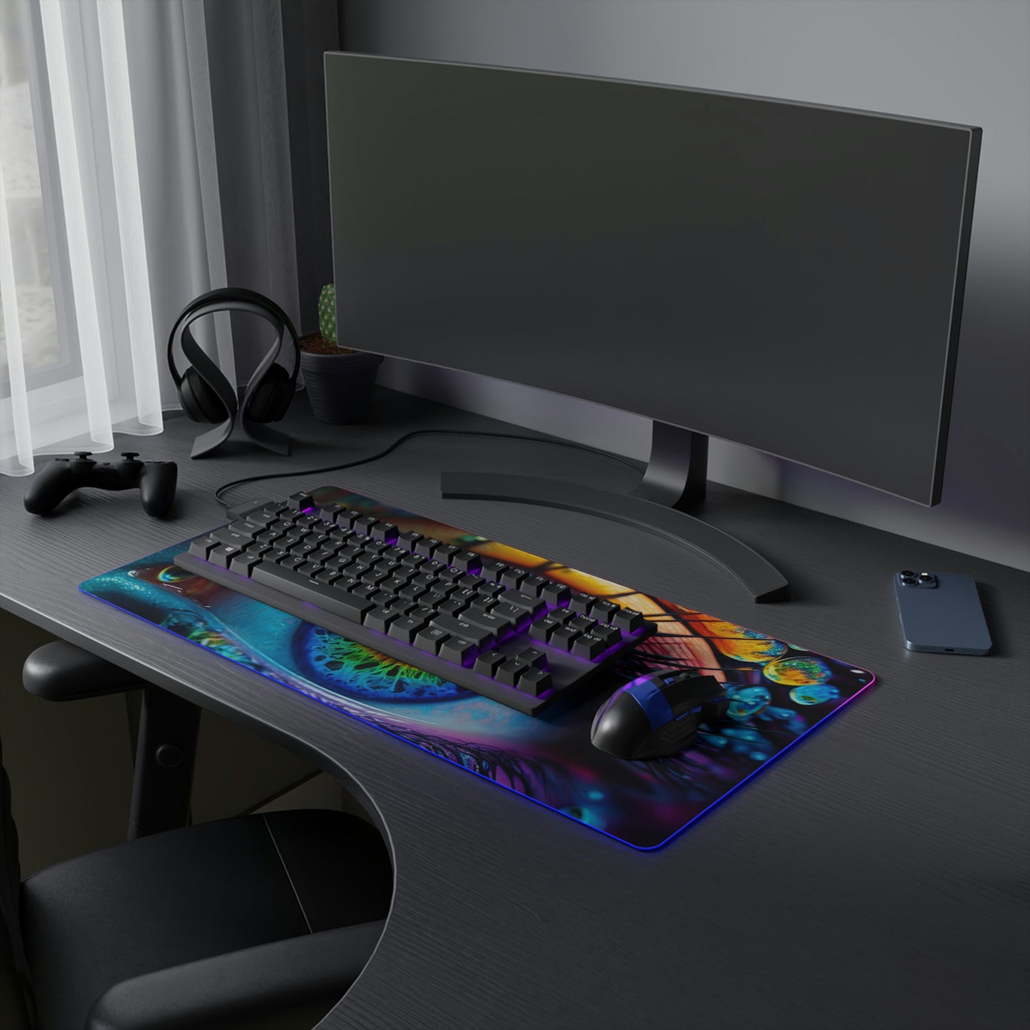 LED Gaming Mouse Pad Neon Florescent Glow 3