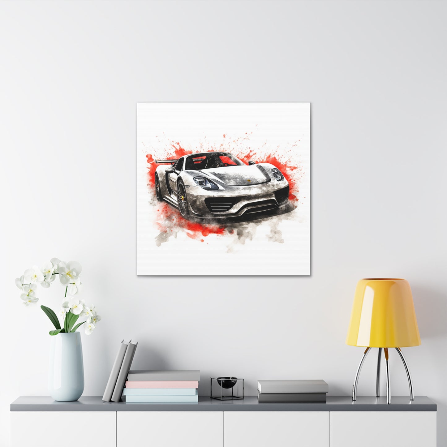 Canvas Gallery Wraps 918 Spyder white background driving fast with water splashing 4