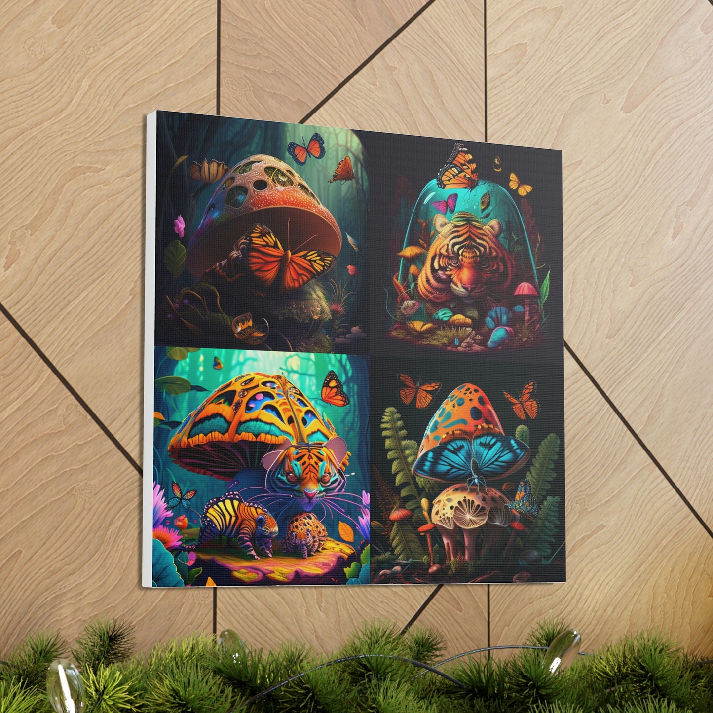 Abstract colorful butterfly tiger mushroom