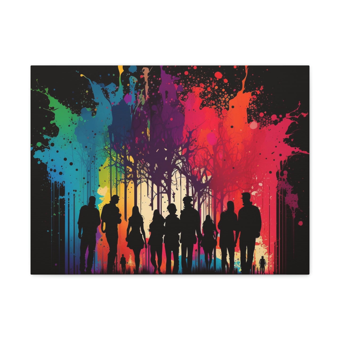 Canvas Gallery Wraps Silhouettes Color Party 2