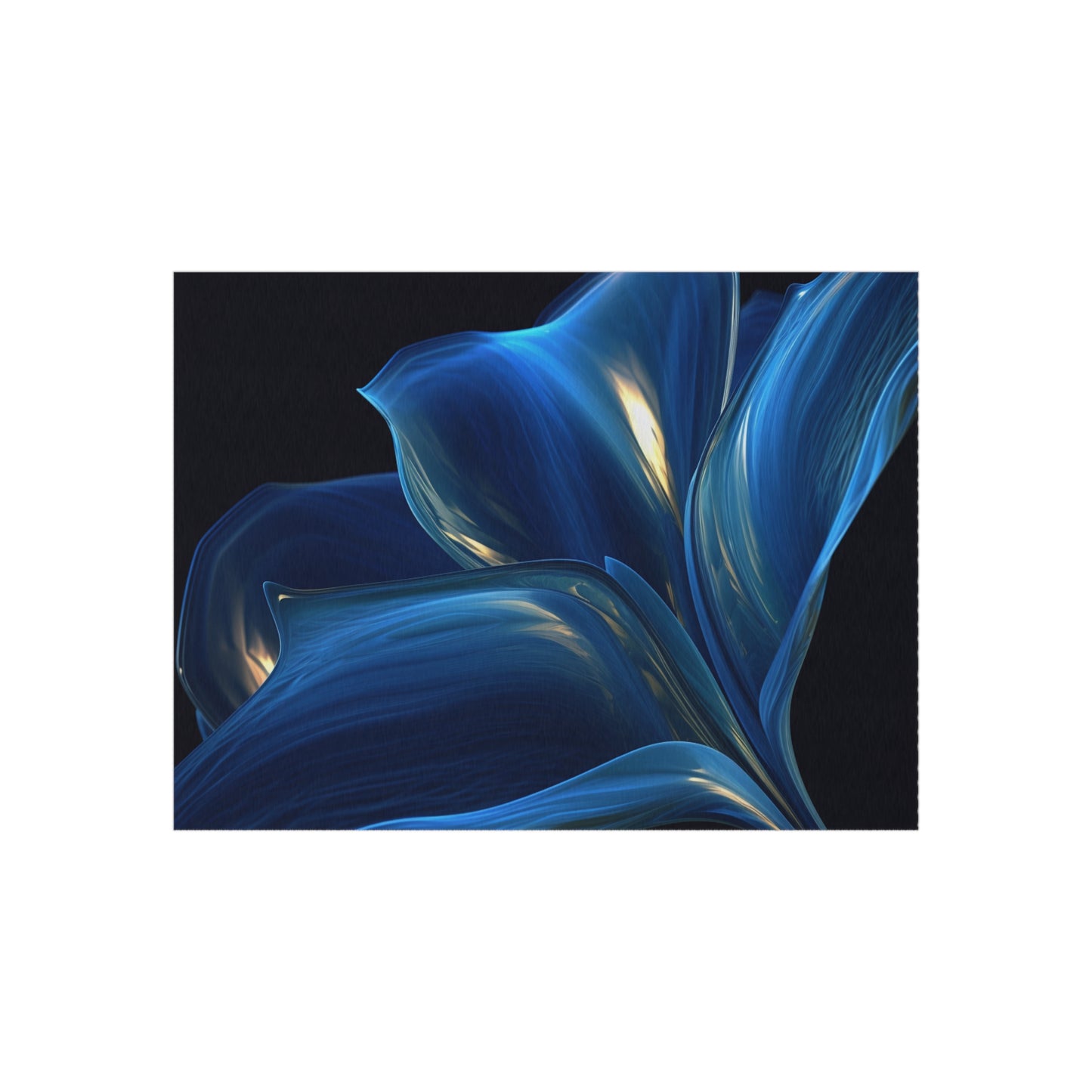 Outdoor Rug  Abstract Blue Tulip 1