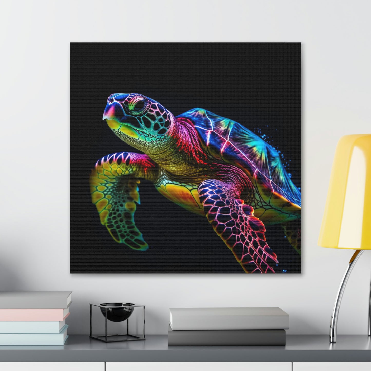 Canvas Gallery Wraps Neon Sea Turtle 2