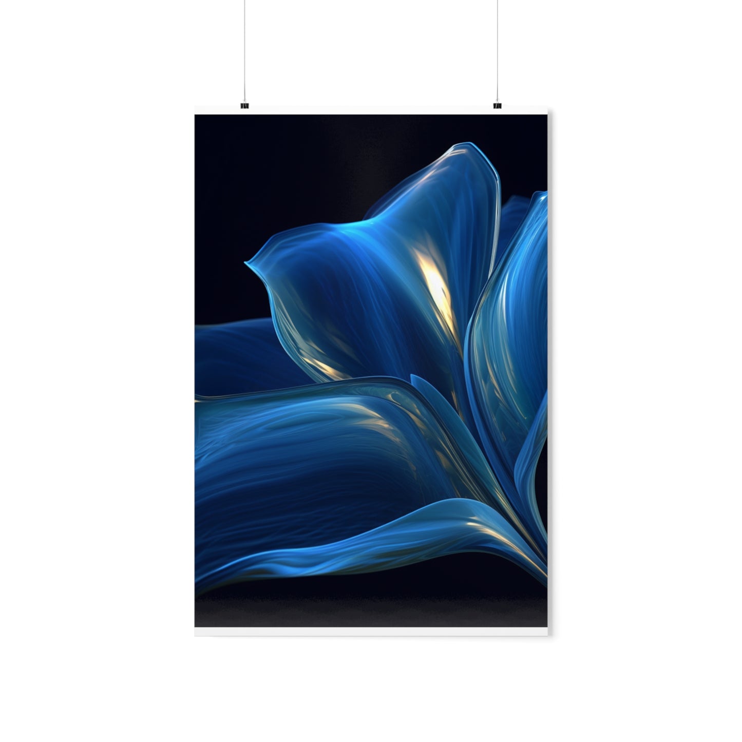 Premium Matte Vertical Posters Abstract Blue Tulip 1