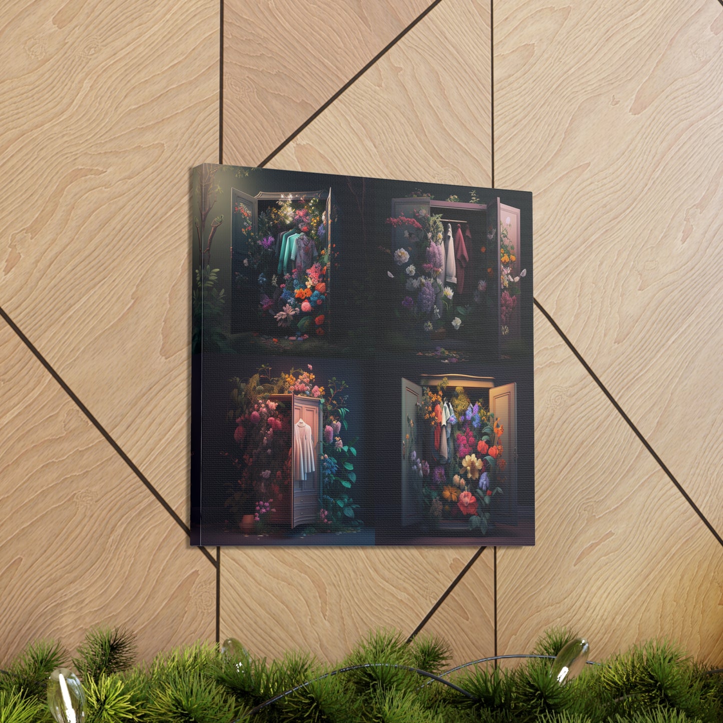 Canvas Gallery Wraps A Wardrobe Surrounded by Flowers 5