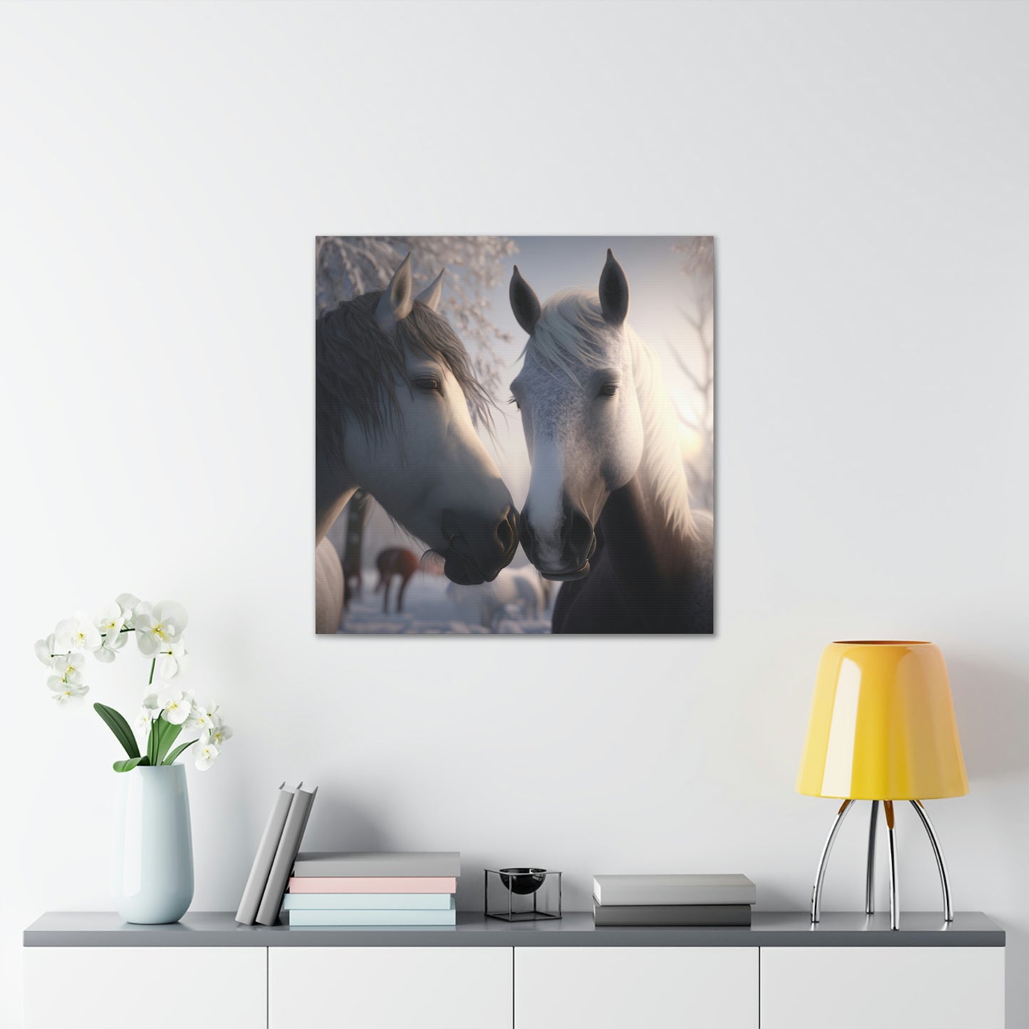 Canvas Gallery Wraps Snow Horse Love