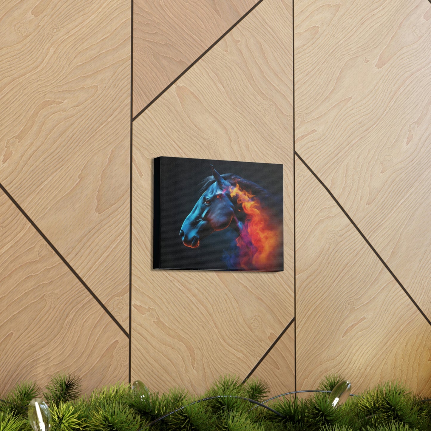 Canvas Gallery Wraps Neon Horses 4