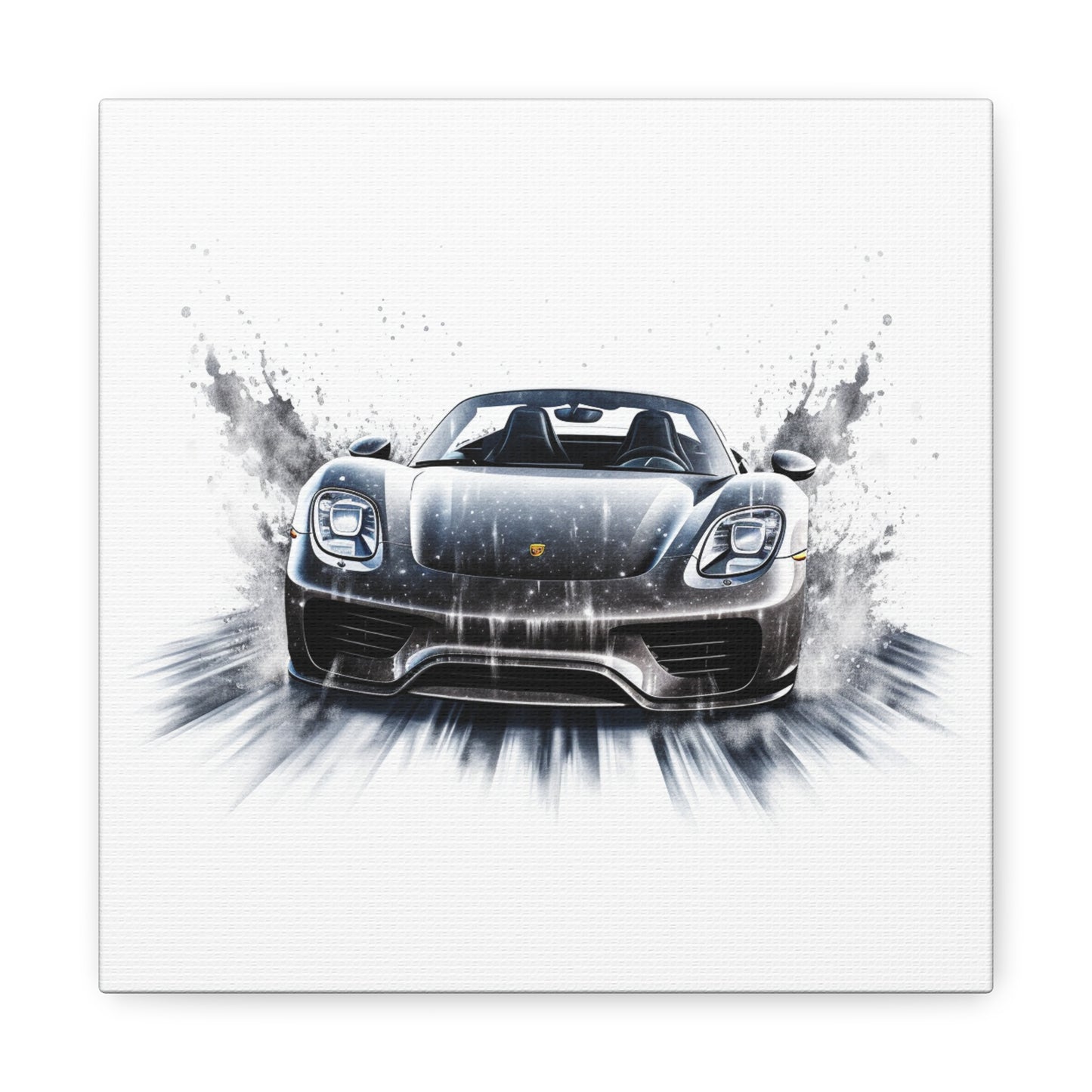 Canvas Gallery Wraps 918 Spyder white background driving fast with water splashing 3