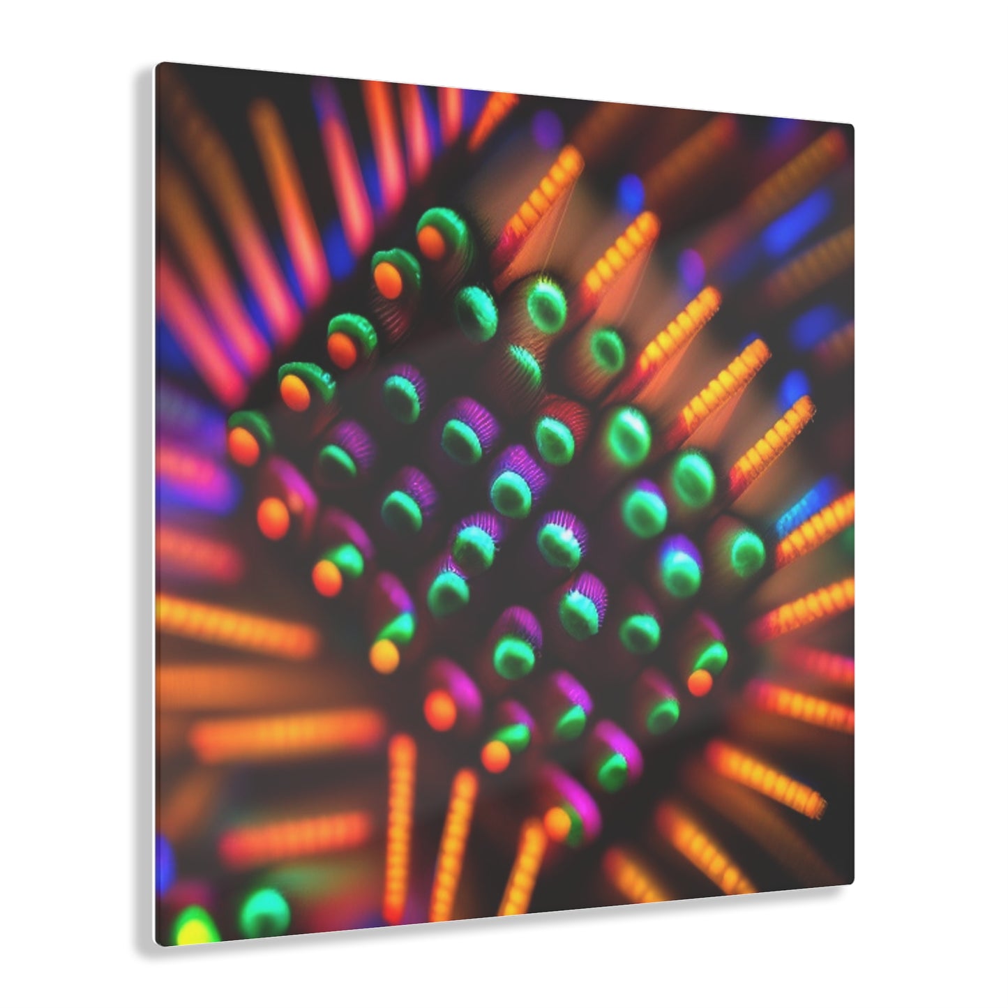 Acrylic Prints Macro Cactus neon square 3