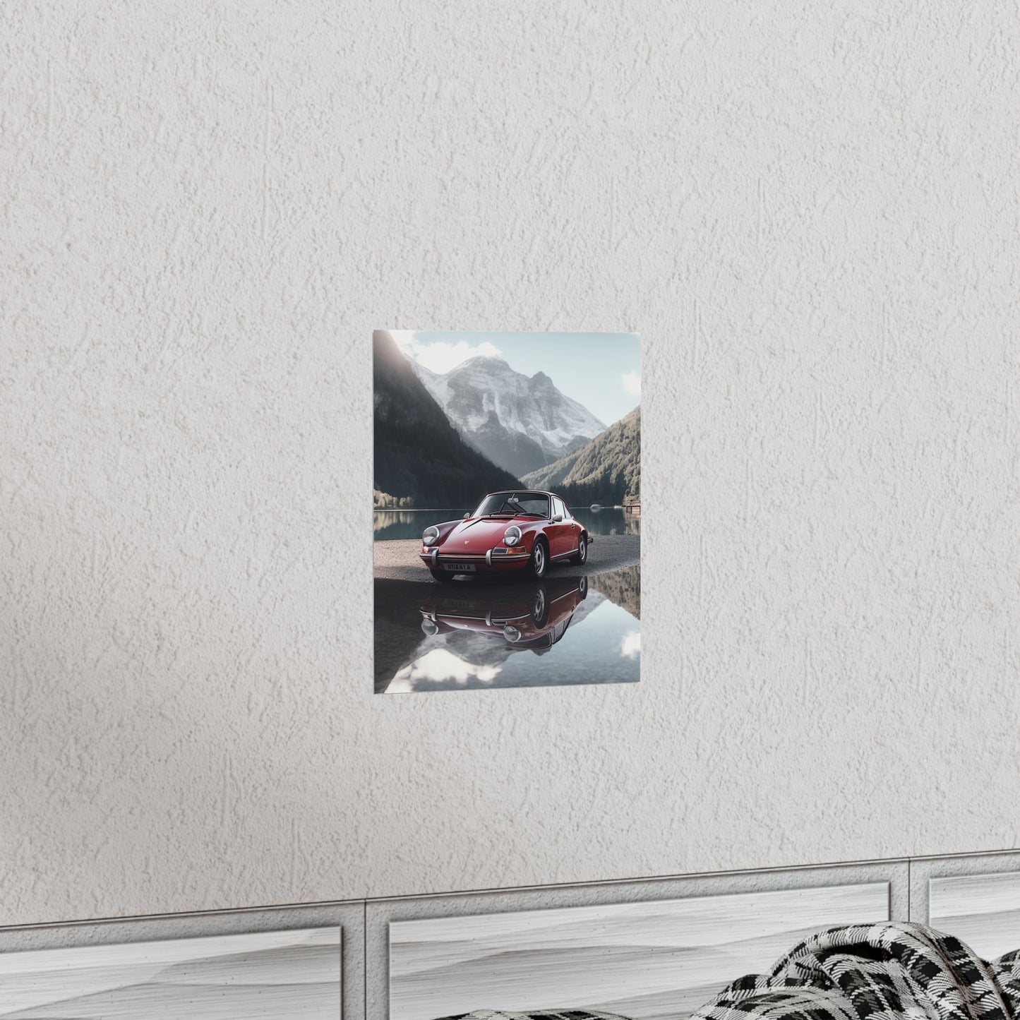 Premium Matte Vertical Posters Porsche Lake 4