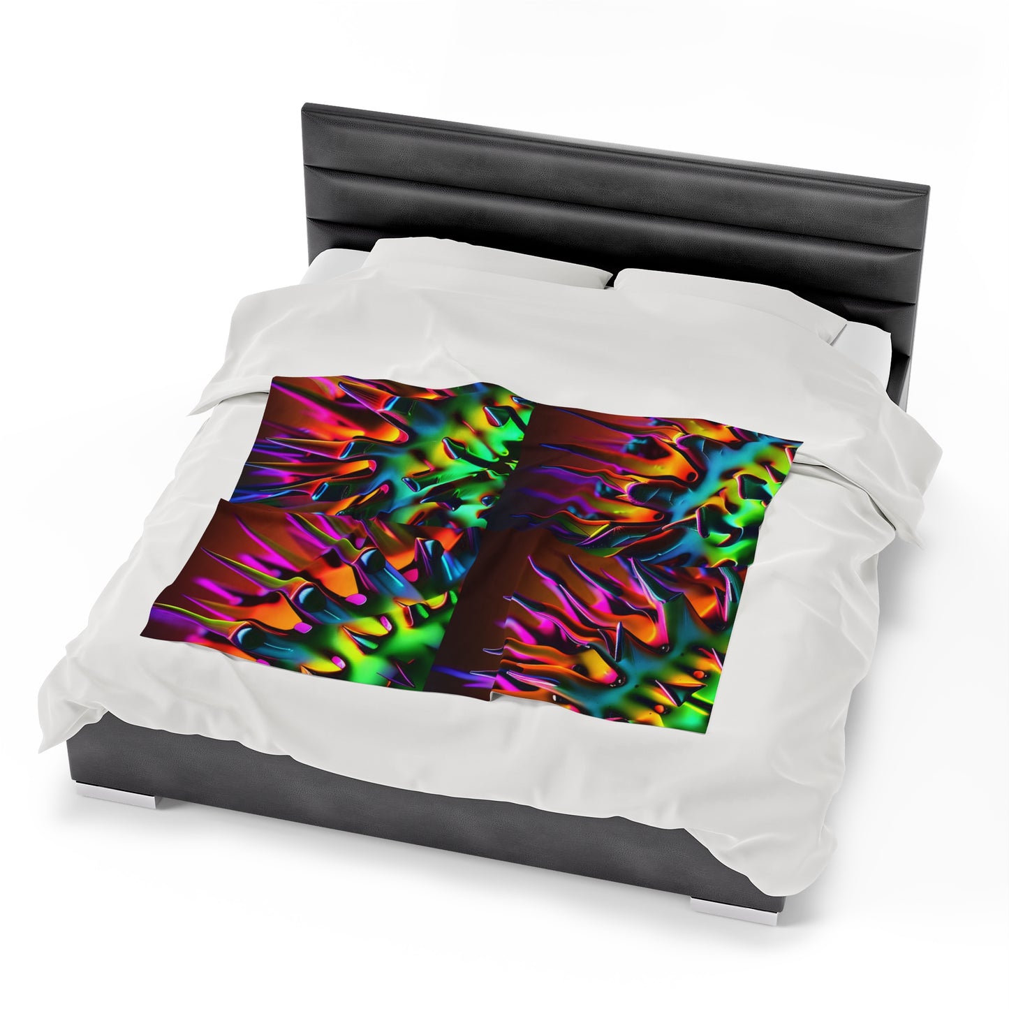 Velveteen Plush Blanket Macro Neon Spike