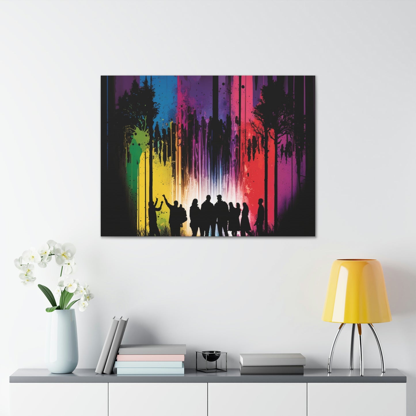 Canvas Gallery Wraps Silhouettes Color Party 3