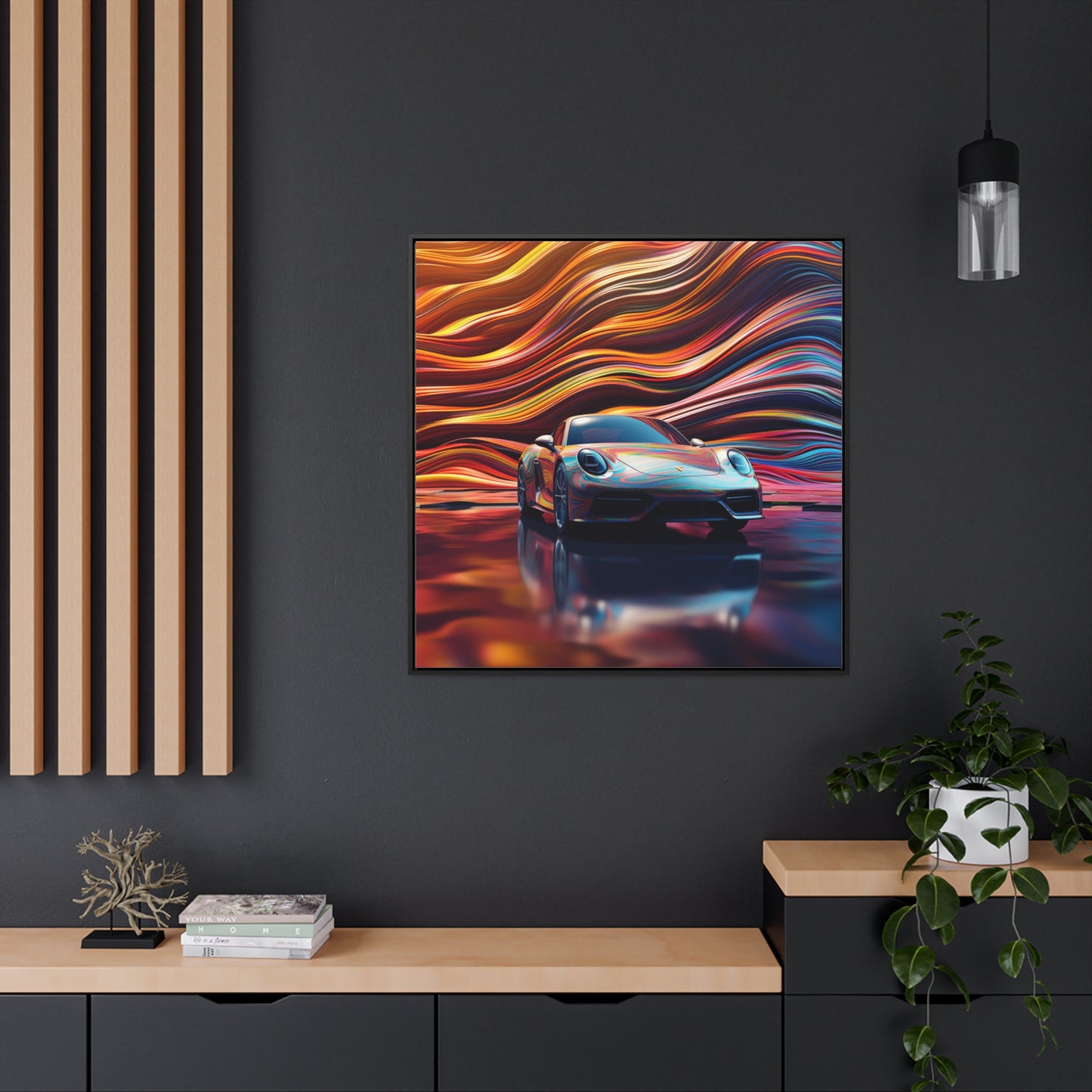 Gallery Canvas Wraps, Square Frame Porsche Water Fusion 1