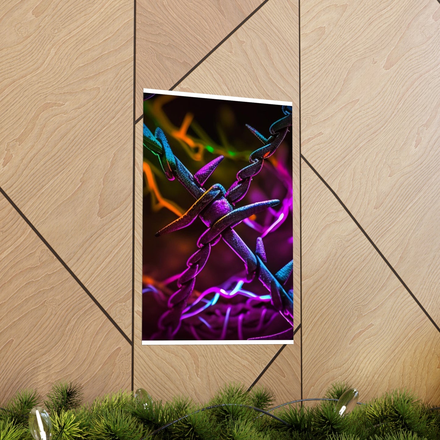 Premium Matte Vertical Posters Macro Neon Barb 4