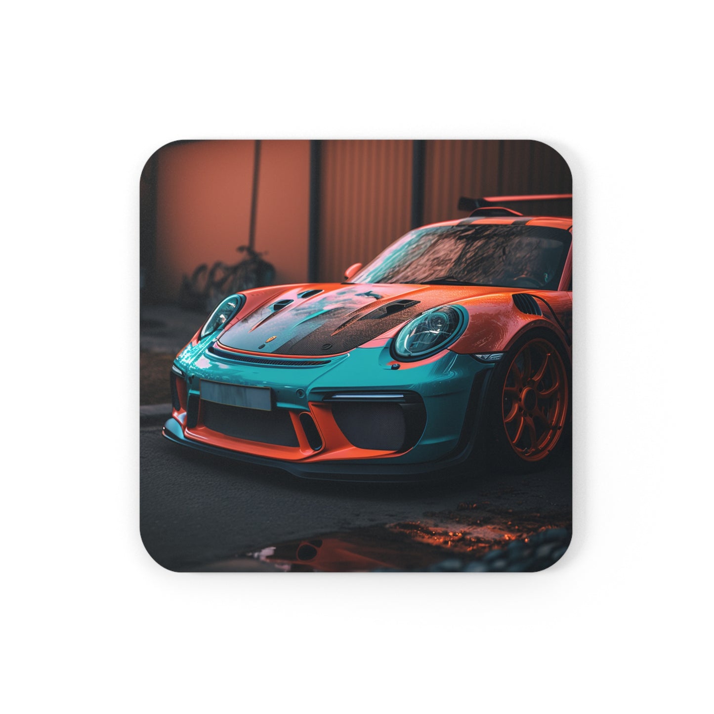 Cork Back Coaster porsche 911 gt3 3