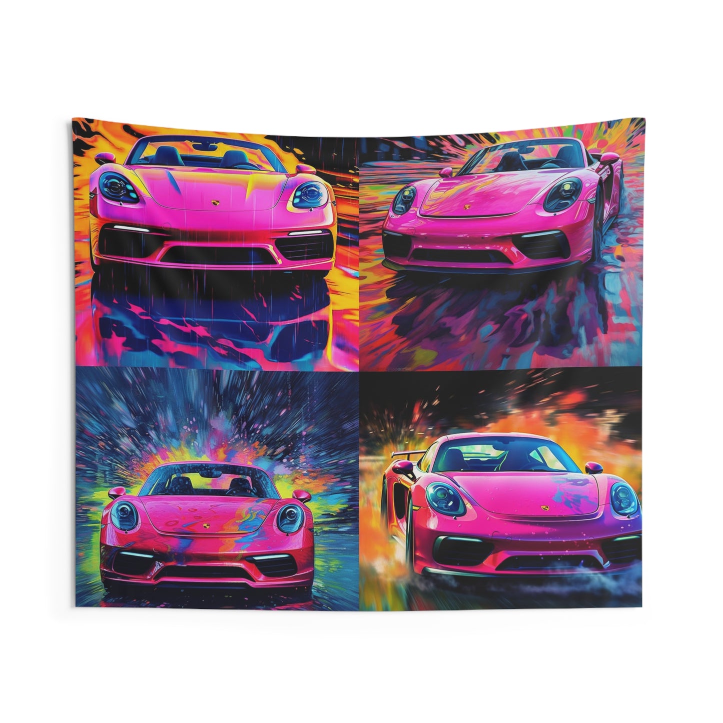 Indoor Wall Tapestries Pink Porsche water fusion 5