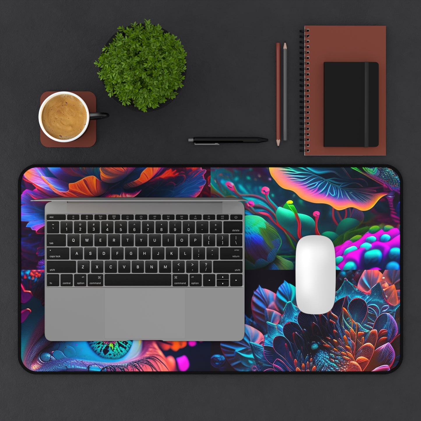 Desk Mat Neon Florescent Glow