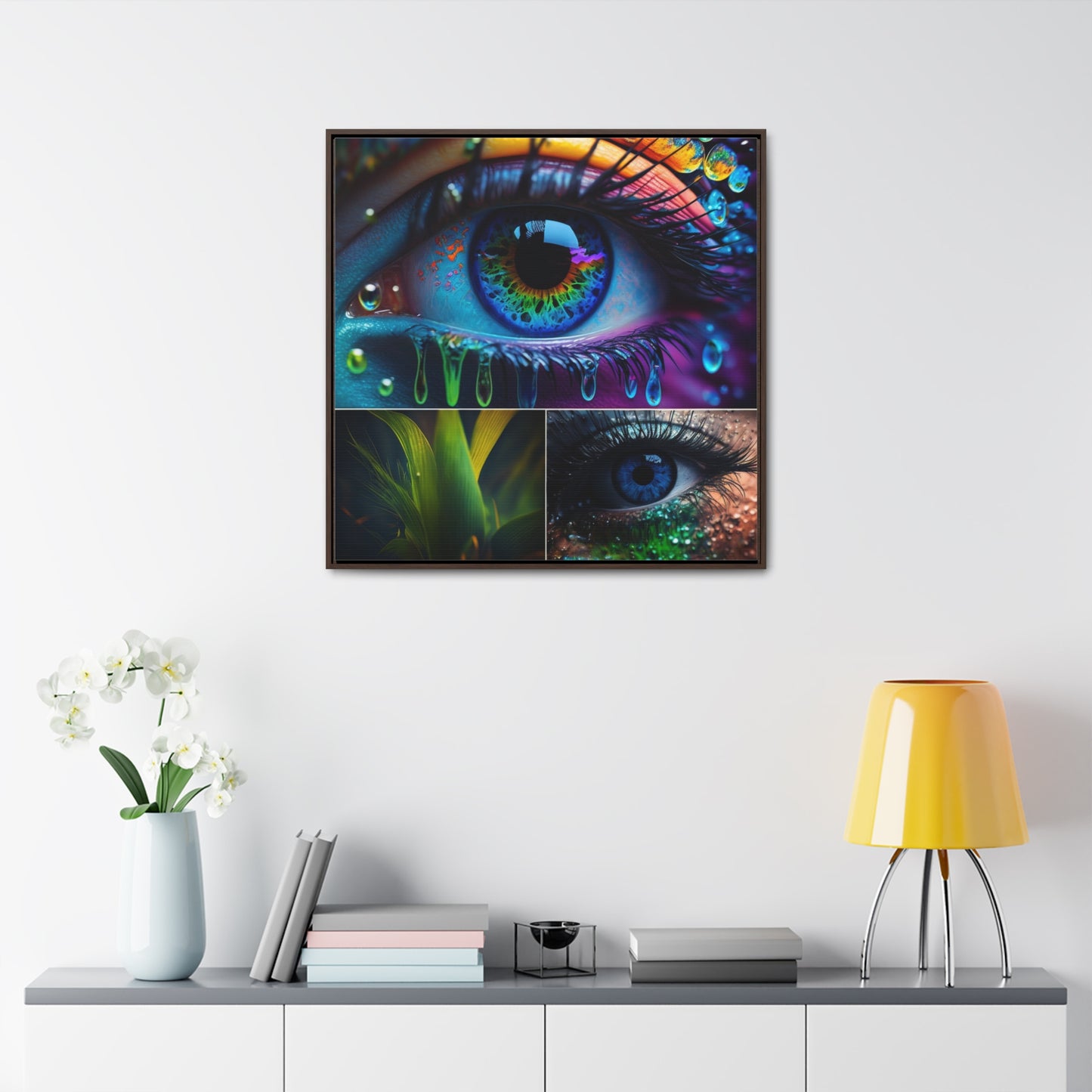 Gallery Canvas Wraps, Square Frame Neon Florescent Glow 3