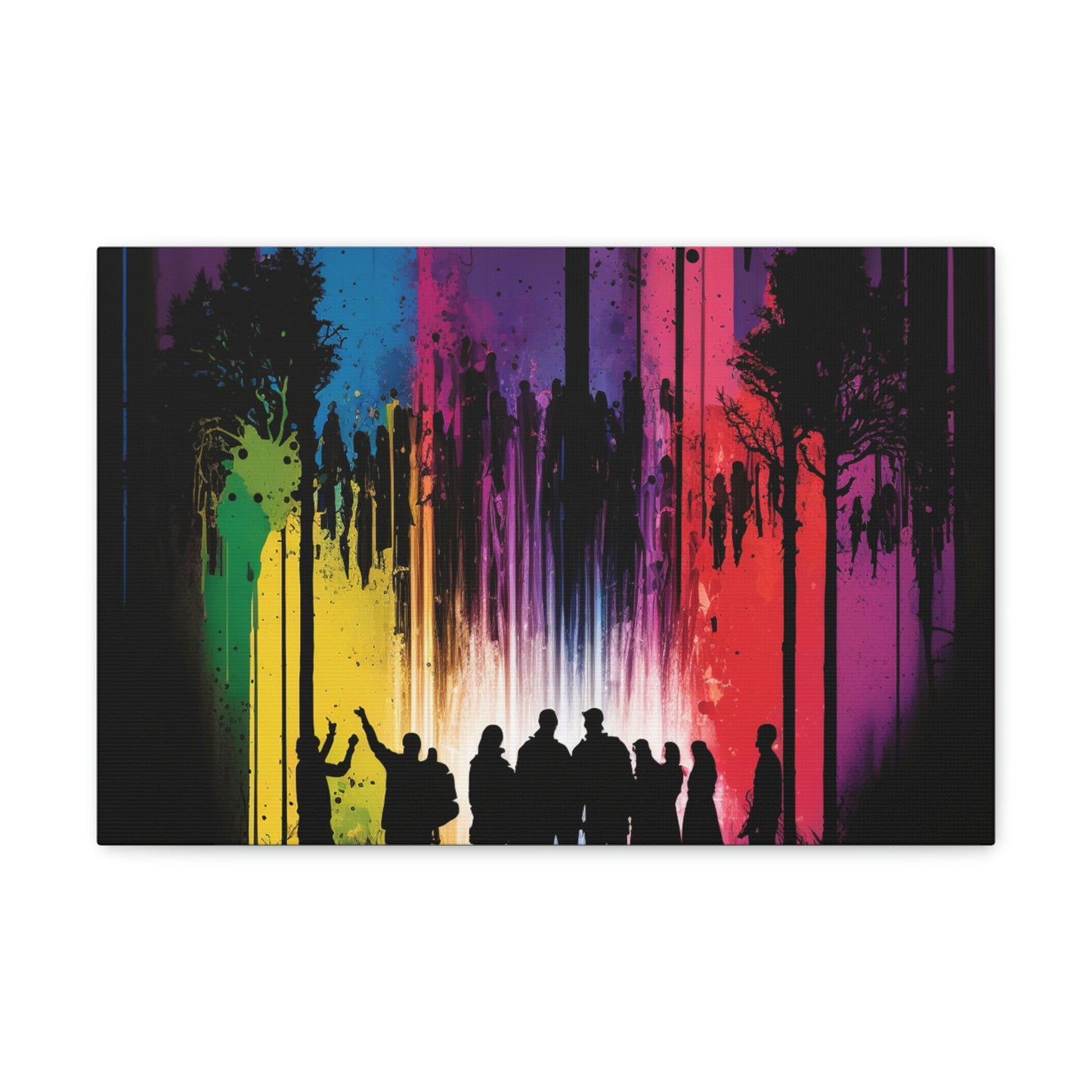 Canvas Gallery Wraps Silhouettes Color Party 3