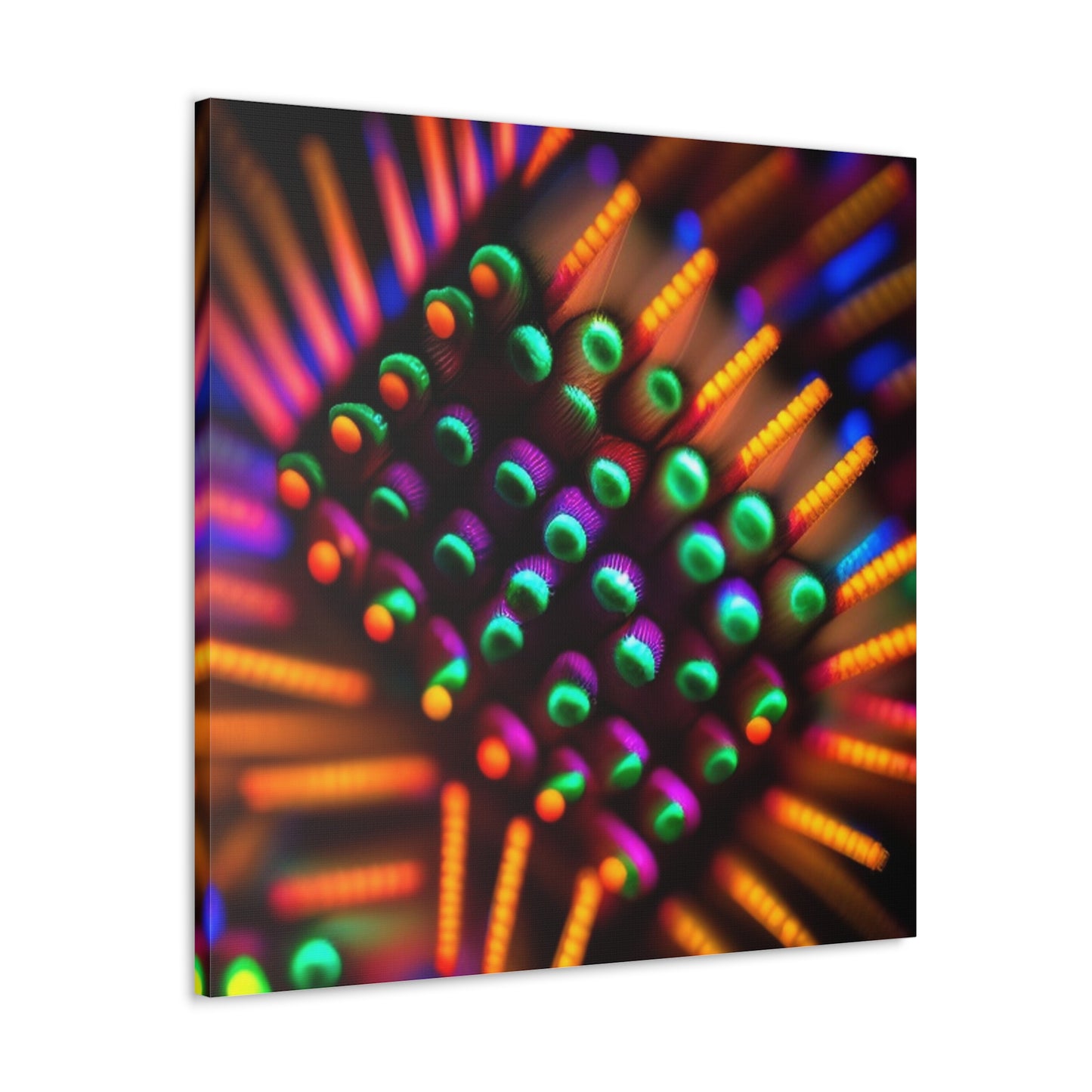 Canvas Gallery WrapsMacro Cactus neon square 3