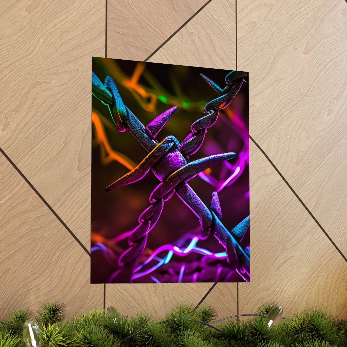 Premium Matte Vertical Posters Macro Neon Barb 4