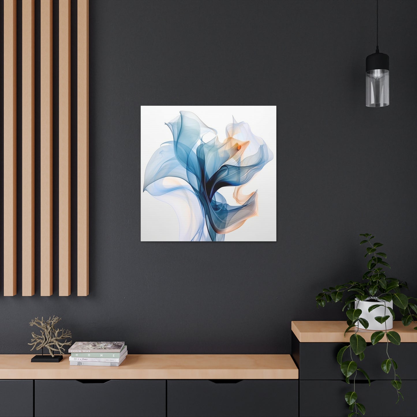 Canvas Gallery Wraps Blue Tluip Abstract 3