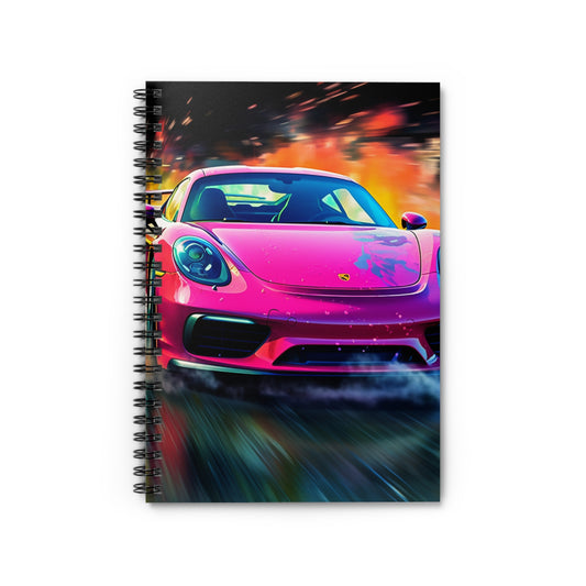 Spiral Notebook - Ruled Line Pink Porsche water fusion 4