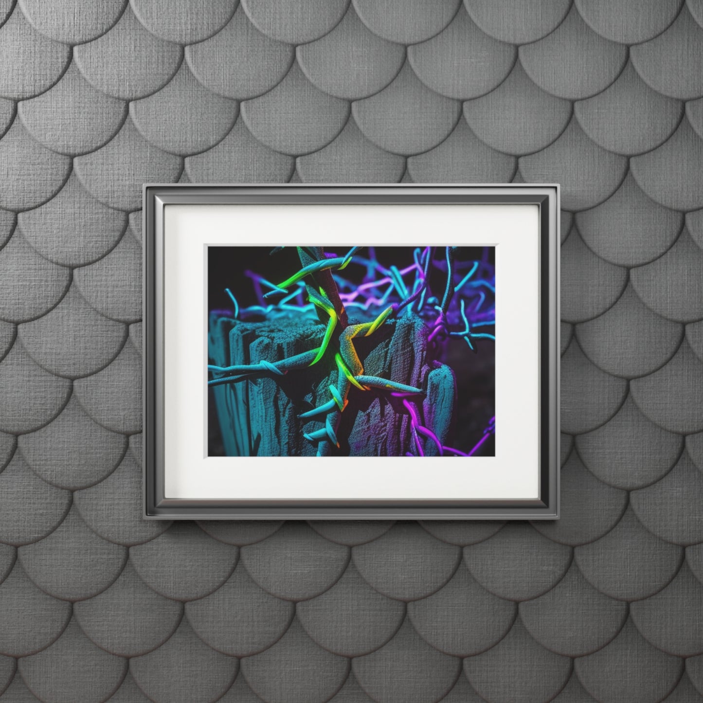 Fine Art Prints (Passepartout Paper Frame) Macro Neon Barbs 3