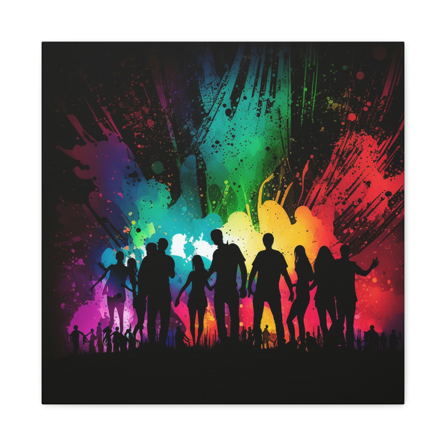 Canvas Gallery Wraps Silhouettes Color Party 1