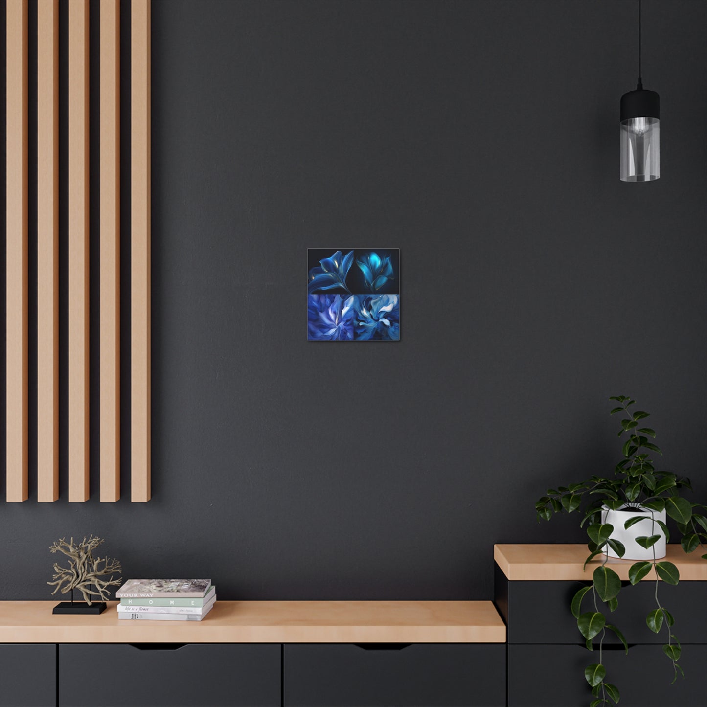 Canvas Gallery Wraps Abstract Blue Tulip 5