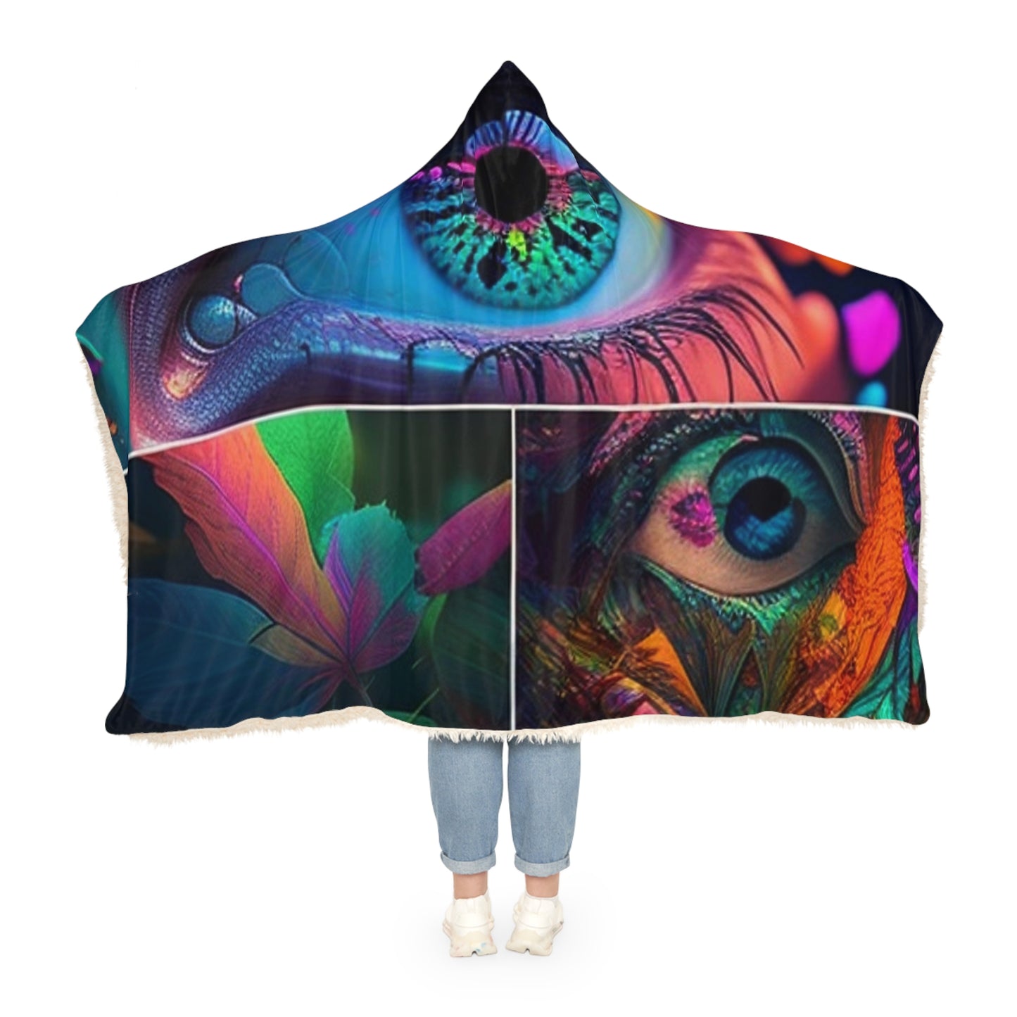 Snuggle Hooded Blanket Neon Florescent Glow 3