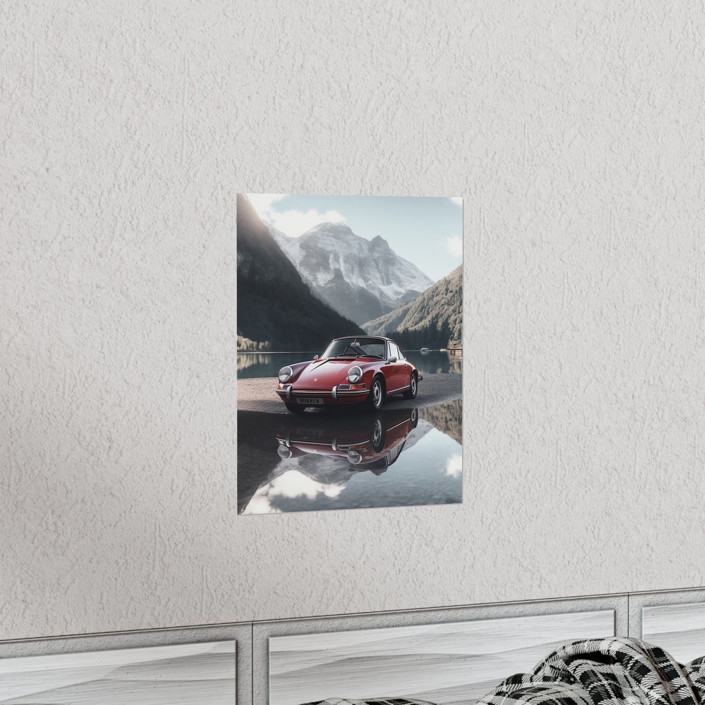 Premium Matte Vertical Posters Porsche Lake 4