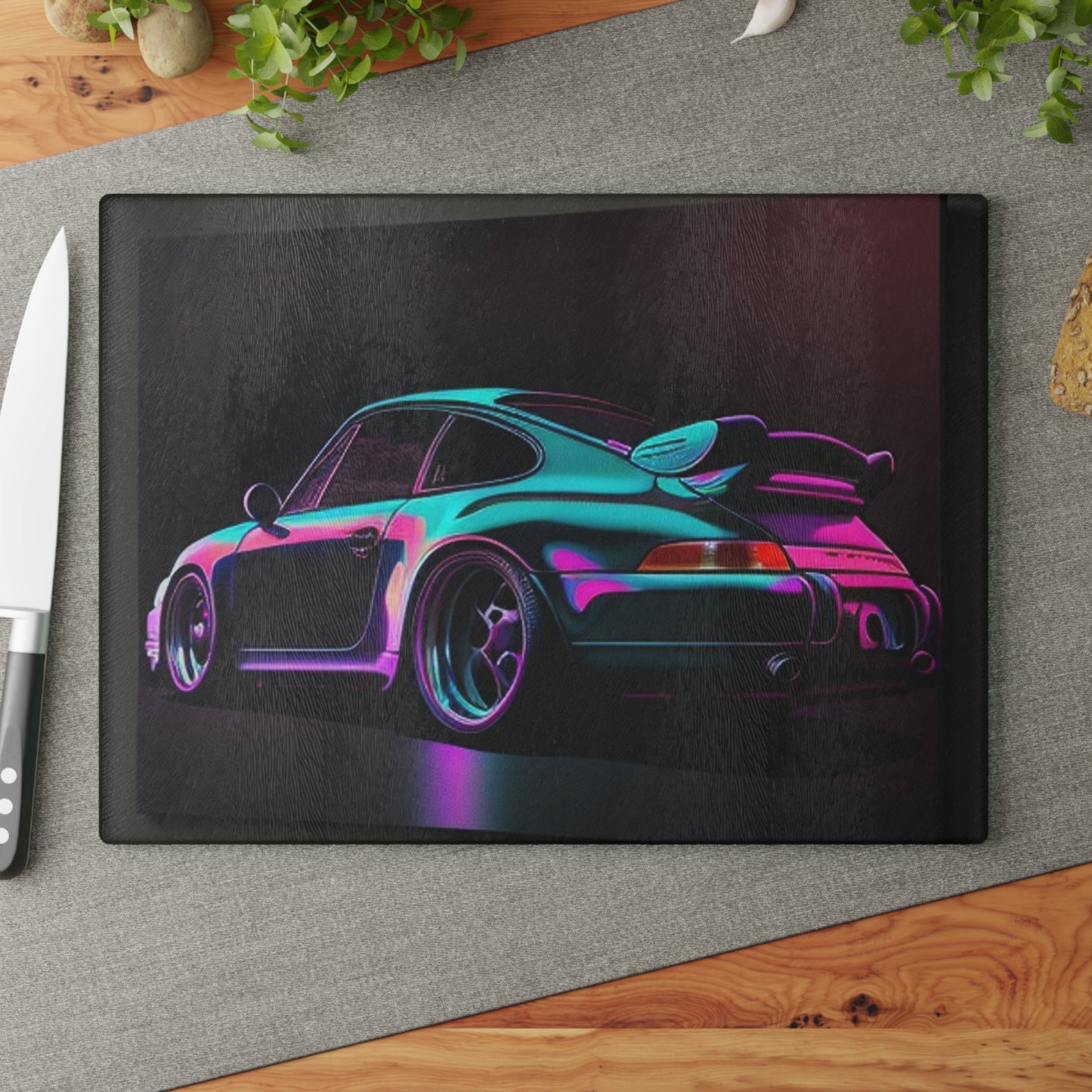 Glass Cutting Board Porsche Purple 1