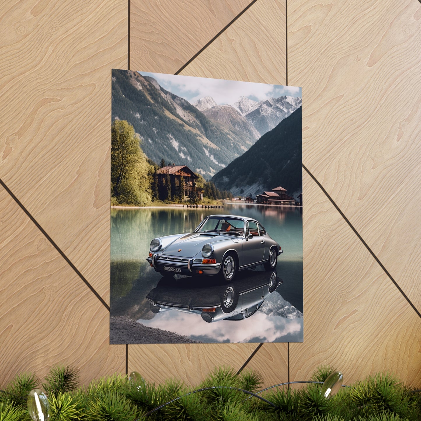 Premium Matte Vertical Posters Porsche Lake 2