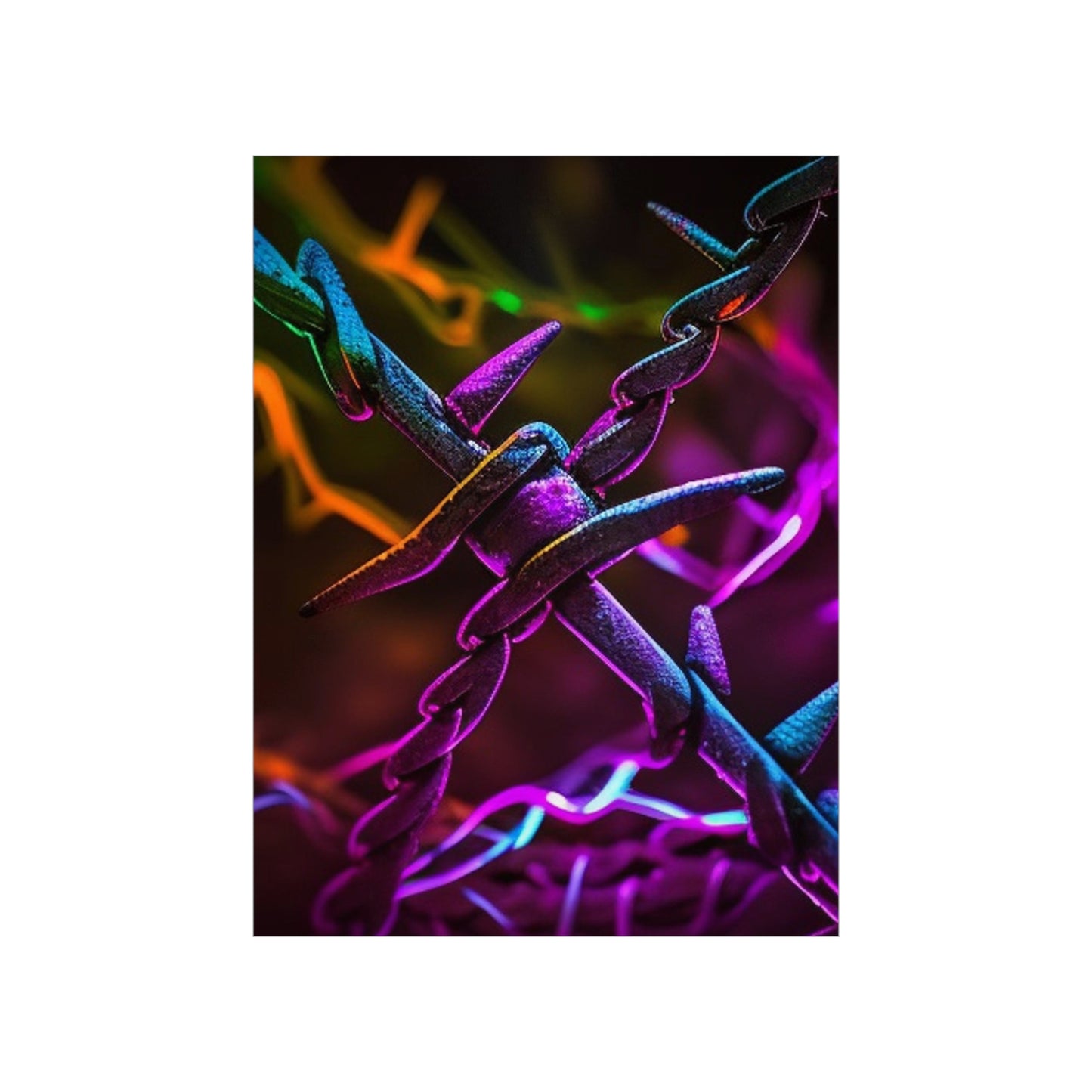 Premium Matte Vertical Posters Macro Neon Barb 4