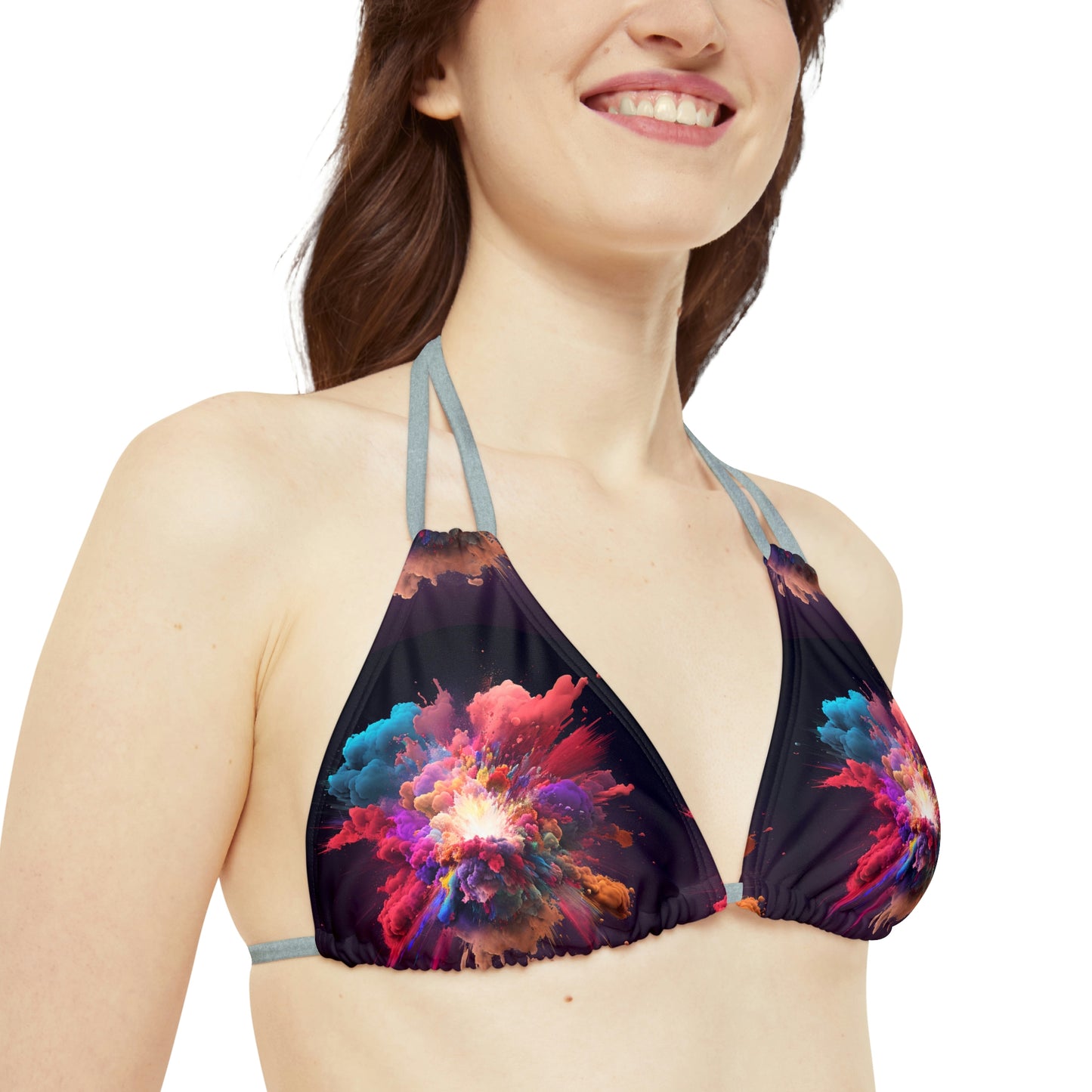 Strappy Bikini Set (AOP) color explosion 1