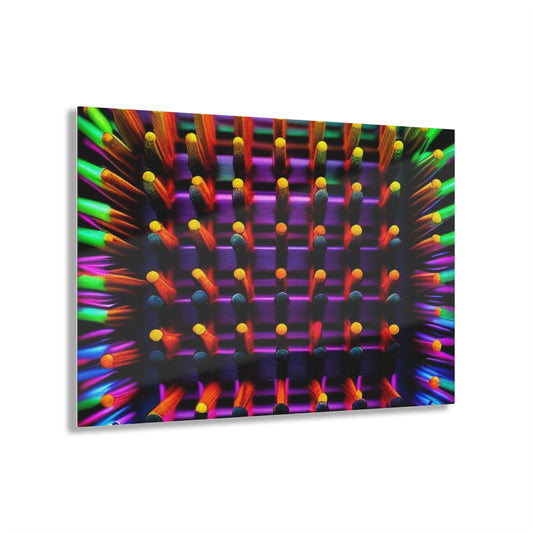 Acrylic Prints Macro Cactus neon square 2