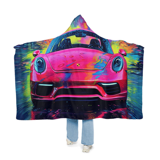 Snuggle Hooded Blanket Pink Porsche water fusion 3