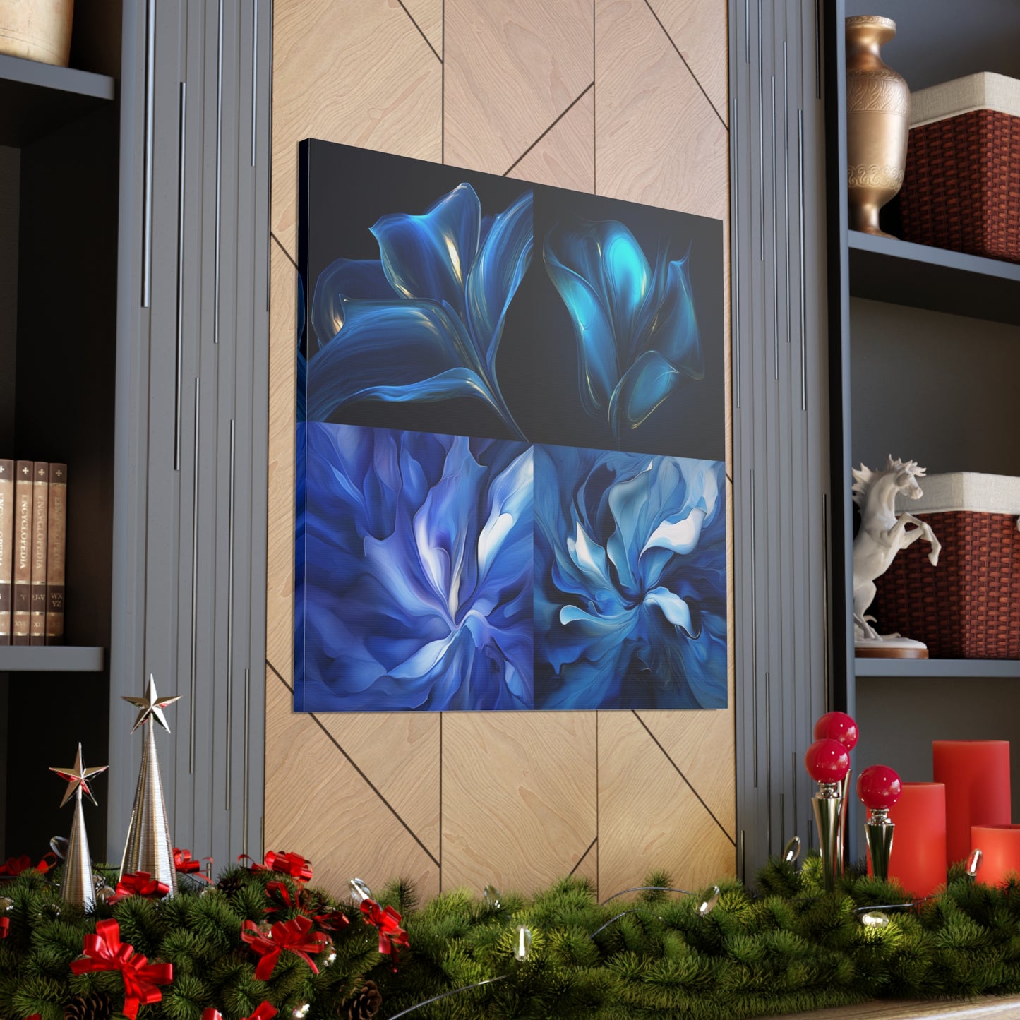 Canvas Gallery Wraps Abstract Blue Tulip 5