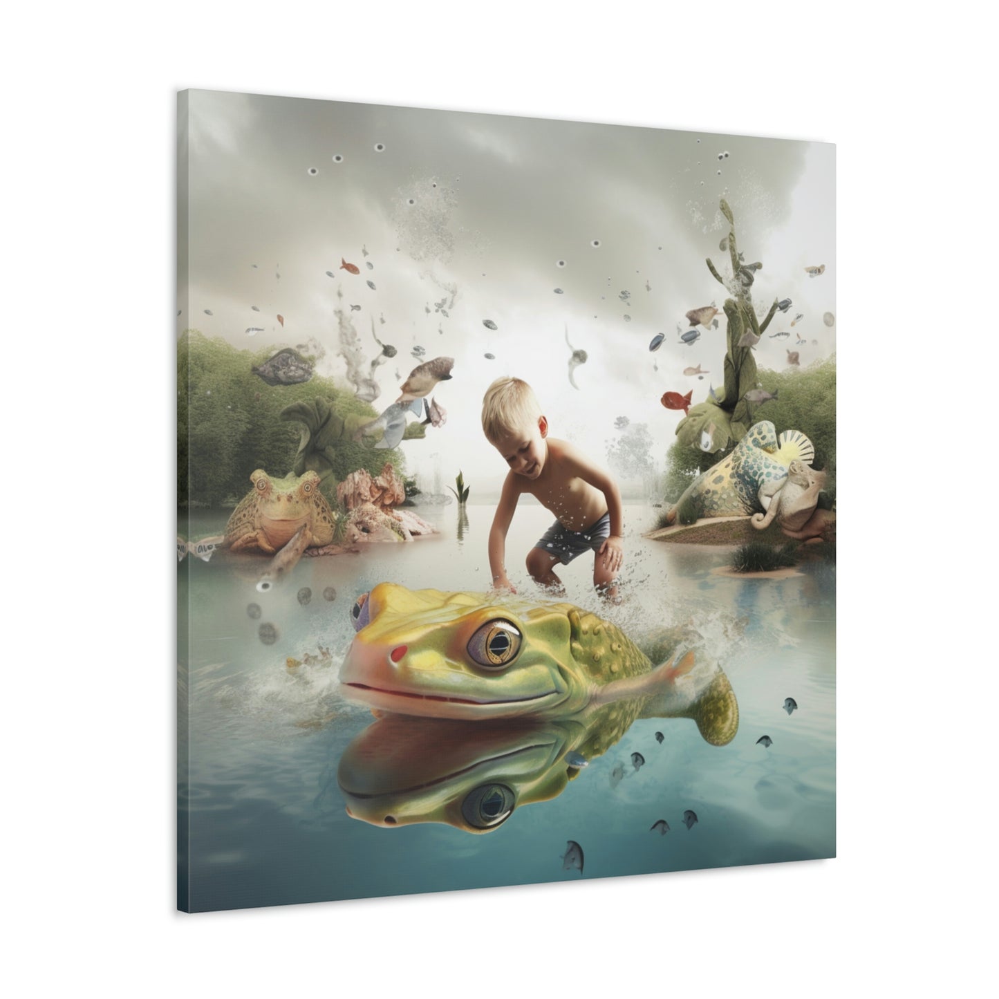 Canvas Gallery Wraps Boy Frog 5