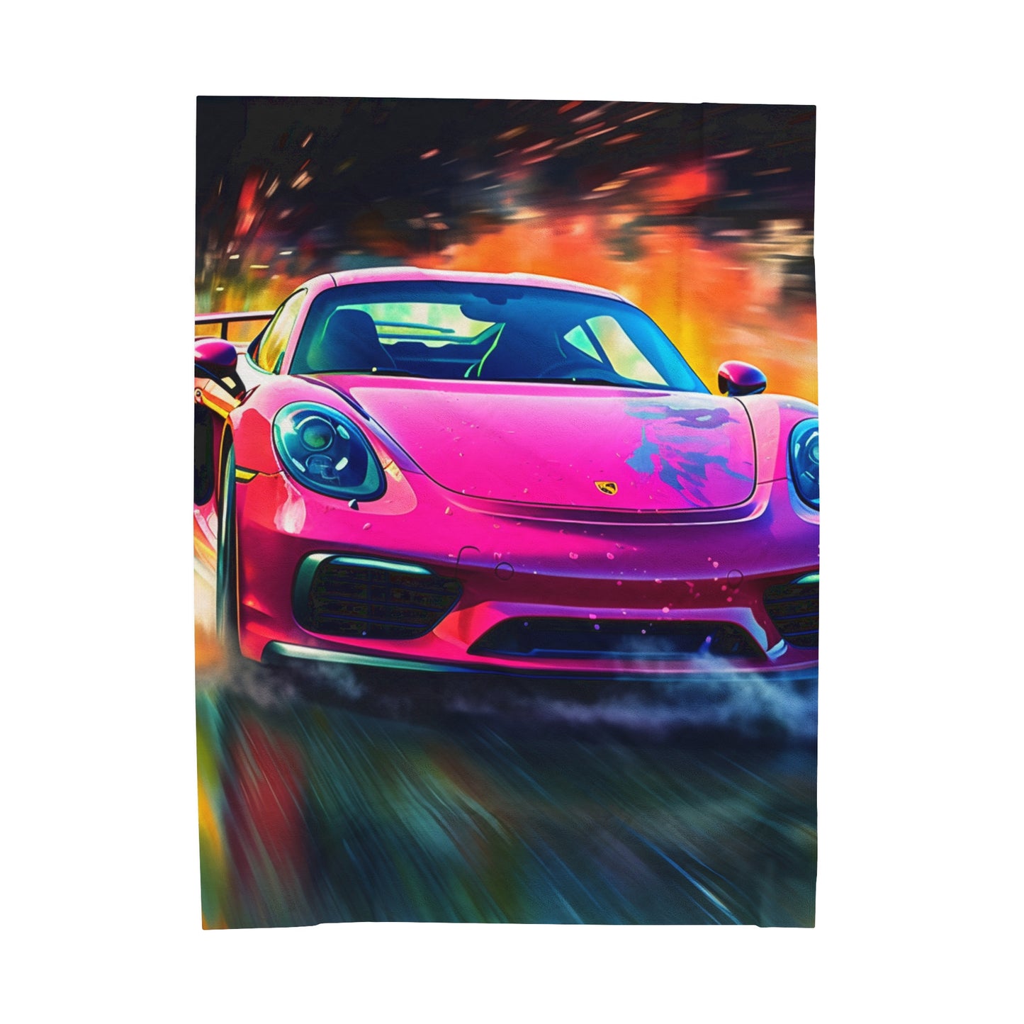 Velveteen Plush Blanket Pink Porsche water fusion 4