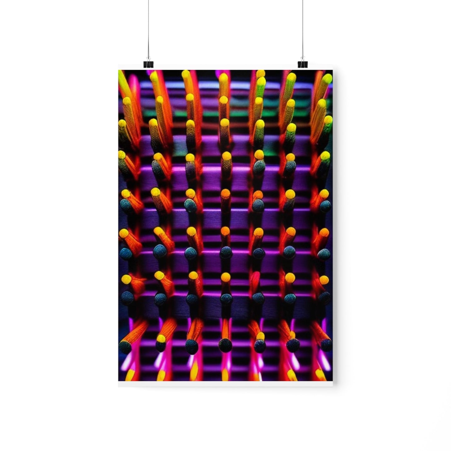 Premium Matte Vertical Posters Macro Cactus neon square 2