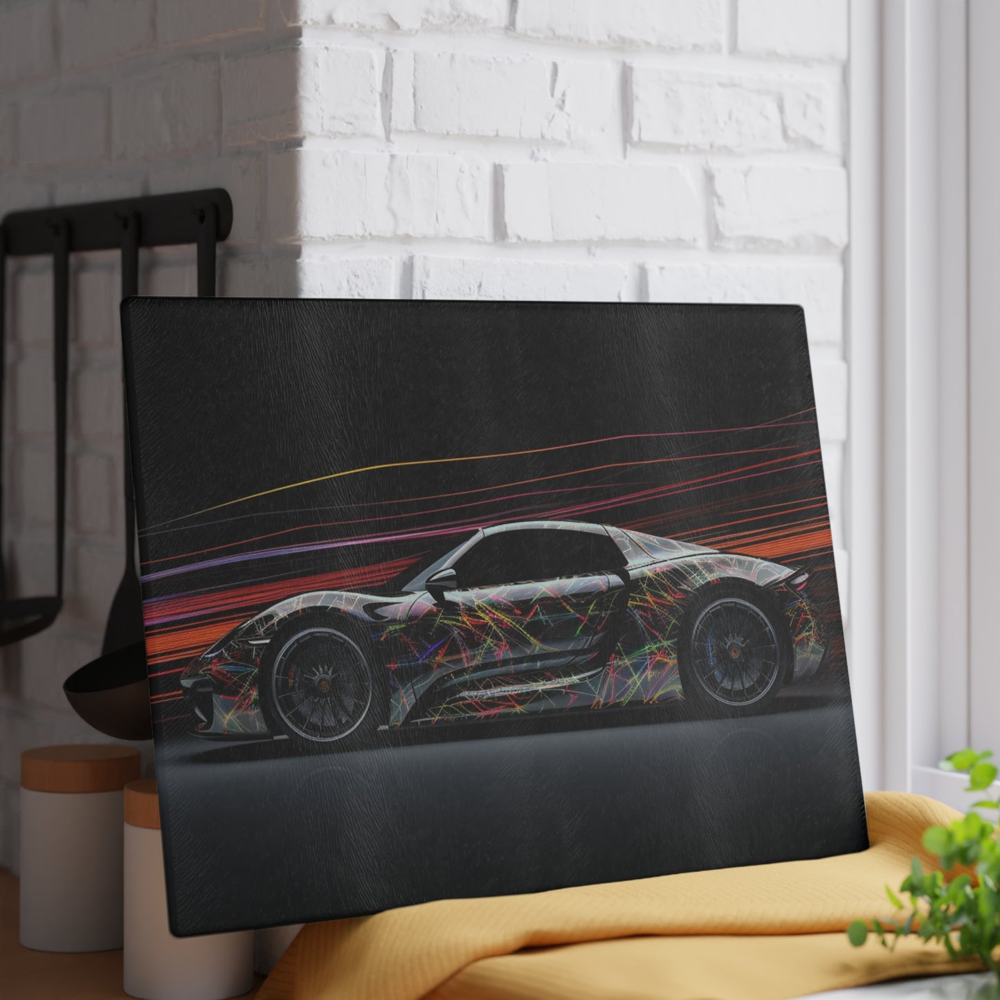 Glass Cutting Board Porsche Line 4