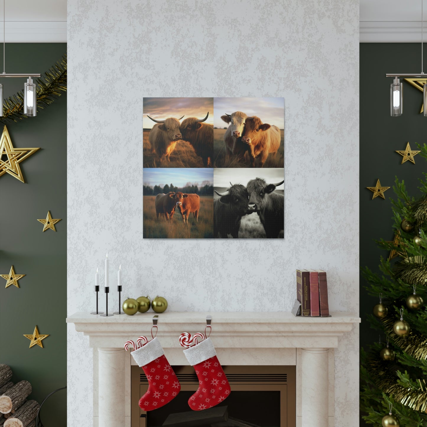 Canvas Gallery Wraps Cow Love 4 Pack