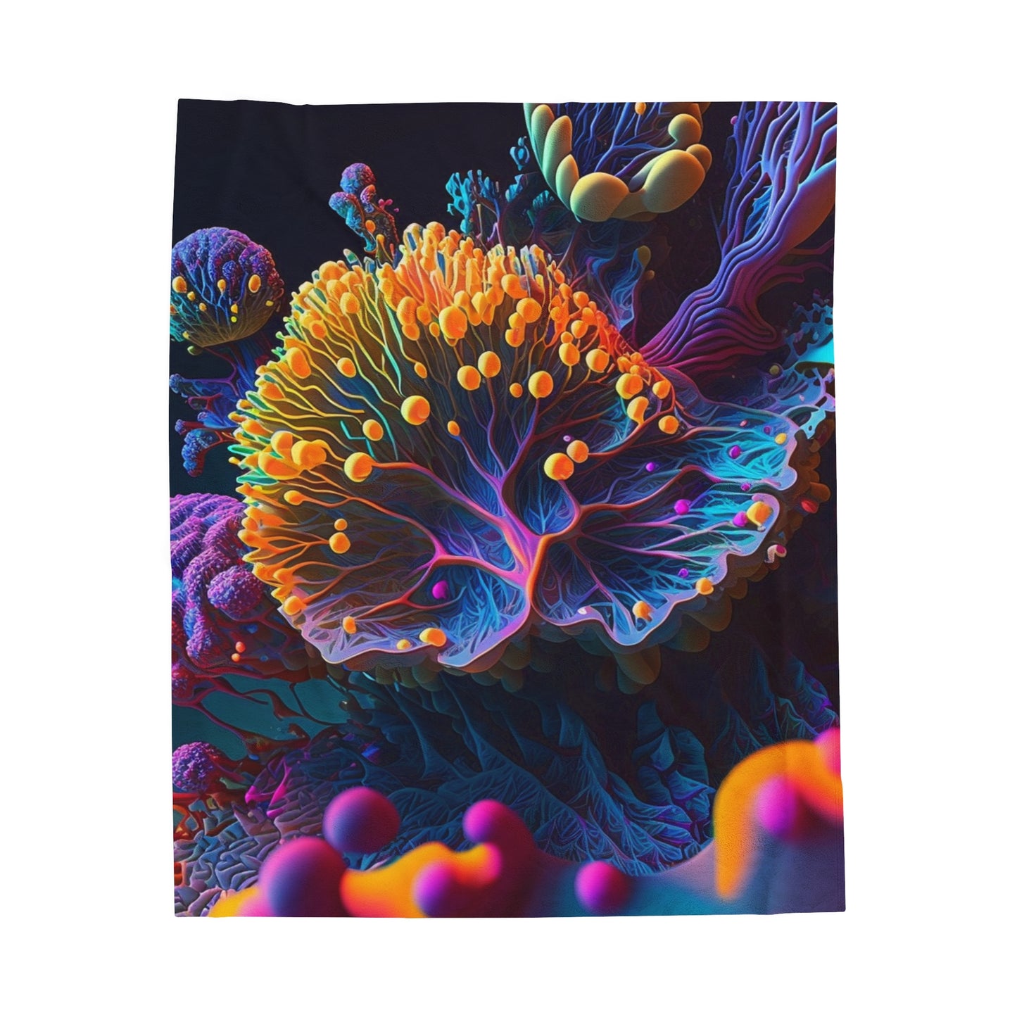 Velveteen Plush Blanket Ocean Life Macro 1